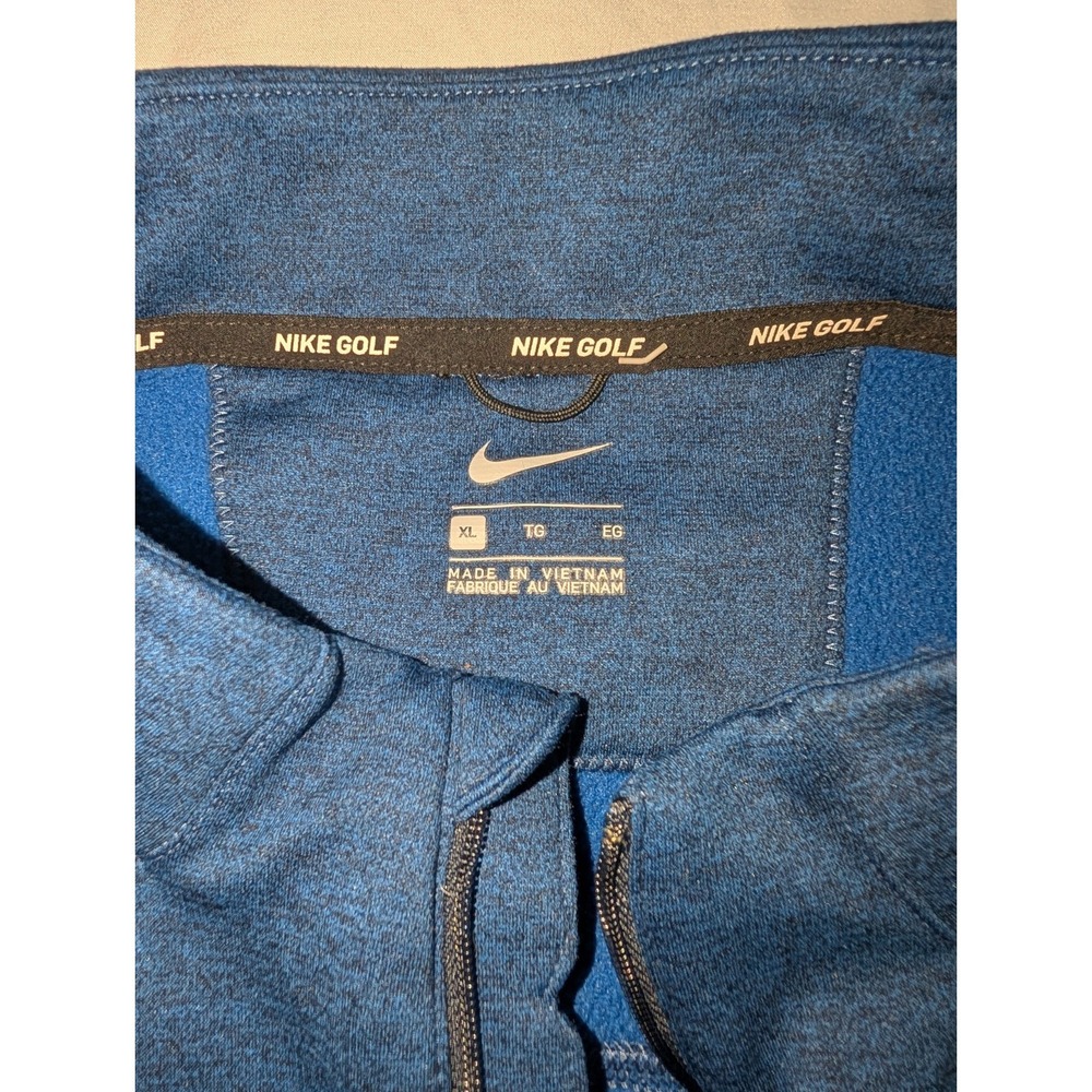 Nike Golf Mens Extra Large Long Sleeve Dark Blue Lined Quarter Zip Pullover - Picture 5 of 6